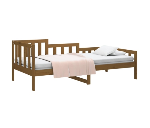 vidaXL Sofá cama de madera maciza de pino marrón miel 90x190 cm