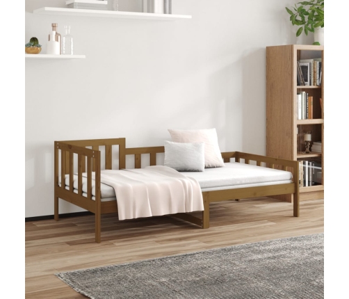 vidaXL Sofá cama de madera maciza de pino marrón miel 90x190 cm