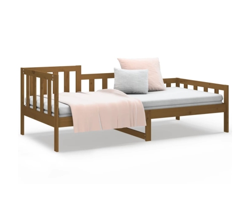 vidaXL Sofá cama de madera maciza de pino marrón miel 90x190 cm