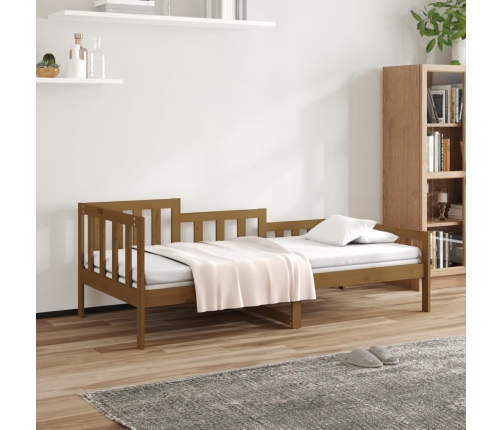 vidaXL Sofá cama de madera maciza de pino marrón miel 90x190 cm