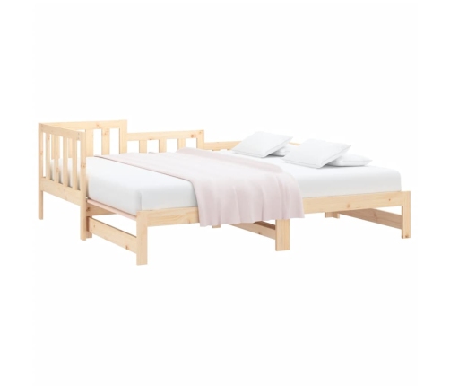 Sofá cama extraíble madera maciza de pino 2x(80x200) cm