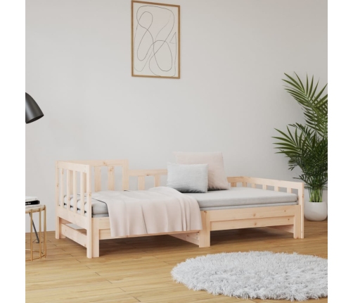 Sofá cama extraíble madera maciza de pino 2x(80x200) cm