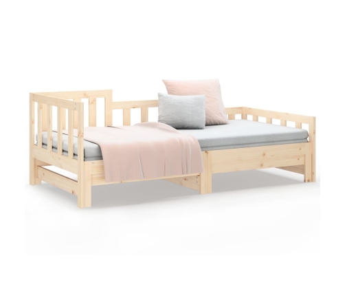 Sofá cama extraíble madera maciza de pino 2x(80x200) cm