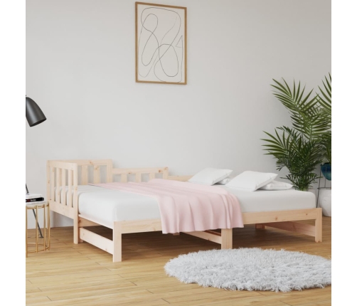 Sofá cama extraíble madera maciza de pino 2x(80x200) cm