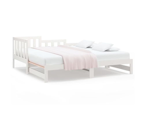 Sofá cama extraíble madera maciza de pino blanco 2x(80x200) cm