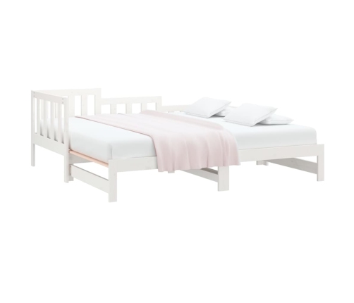 Sofá cama extraíble madera maciza de pino blanco 2x(80x200) cm