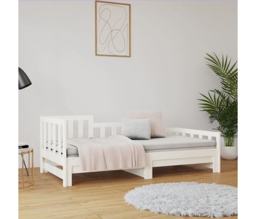 Sofá cama extraíble madera maciza de pino blanco 2x(80x200) cm