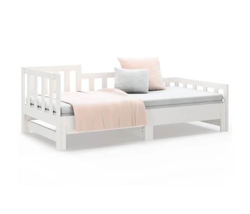 Sofá cama extraíble madera maciza de pino blanco 2x(80x200) cm