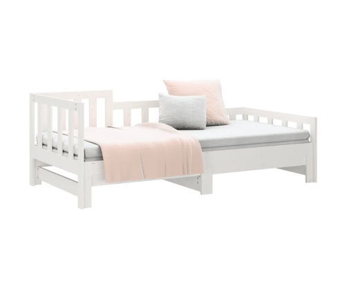 Sofá cama extraíble madera maciza de pino blanco 2x(80x200) cm