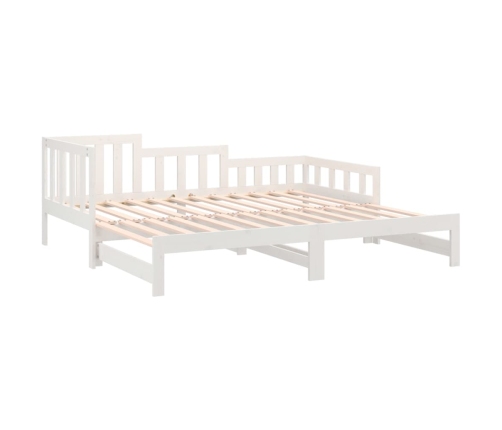 Sofá cama extraíble madera maciza de pino blanco 2x(80x200) cm