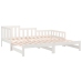 Sofá cama extraíble madera maciza de pino blanco 2x(80x200) cm