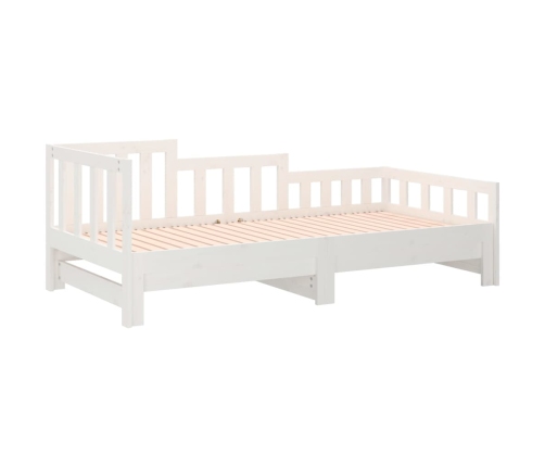 Sofá cama extraíble madera maciza de pino blanco 2x(80x200) cm