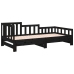 Sofá cama extraíble madera maciza de pino negro 2x(80x200) cm