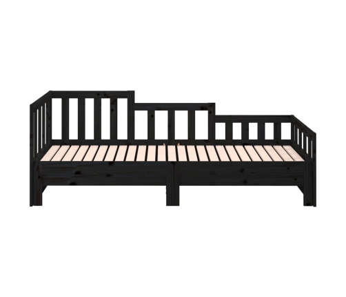 Sofá cama extraíble madera maciza de pino negro 2x(80x200) cm