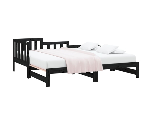 Sofá cama extraíble sin colchón negro 2x(90x190) cm