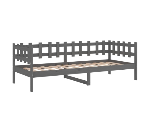 Sofá cama sin colchón madera maciza de pino gris 80x200 cm