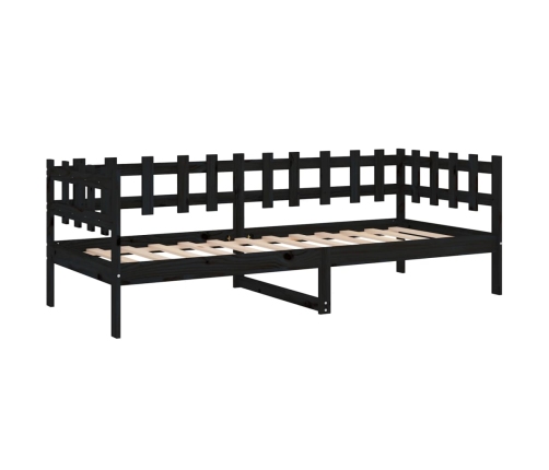 vidaXL Sofá cama de madera maciza de pino negro 80x200 cm