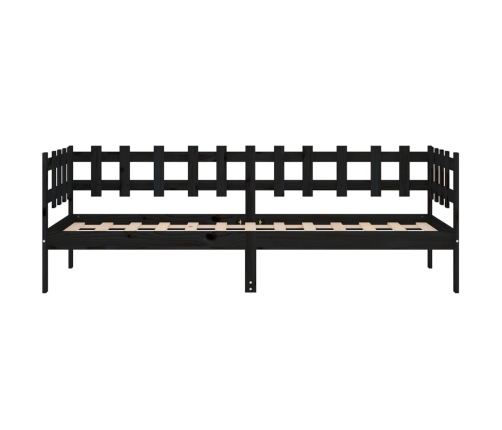 vidaXL Sofá cama de madera maciza de pino negro 80x200 cm