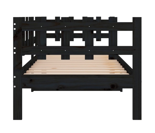 vidaXL Sofá cama de madera maciza de pino negro 80x200 cm