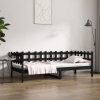 vidaXL Sofá cama de madera maciza de pino negro 80x200 cm