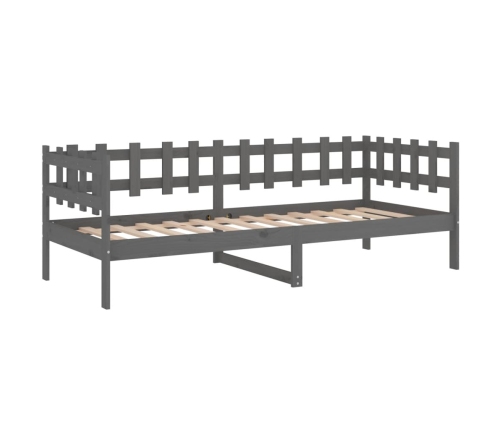 Sofá cama madera maciza de pino gris 90x200 cm