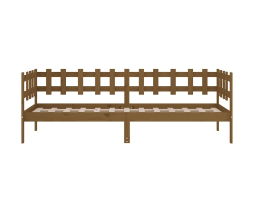 Sofá cama madera maciza de pino marrón miel 90x200 cm