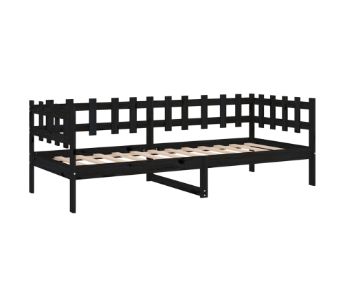 Sofá cama madera maciza de pino negro 90x200 cm