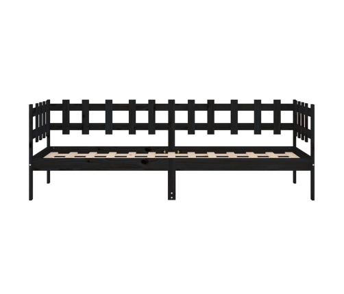 Sofá cama madera maciza de pino negro 90x200 cm