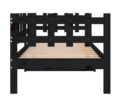 vidaXL Sofá cama madera maciza de pino negro 90x200 cm