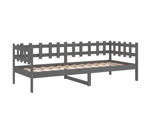 Sofá cama sin colchón madera maciza de pino gris 90x190 cm