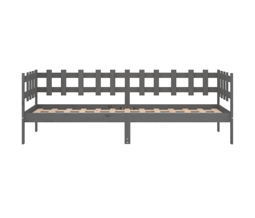 Sofá cama sin colchón madera maciza de pino gris 90x190 cm