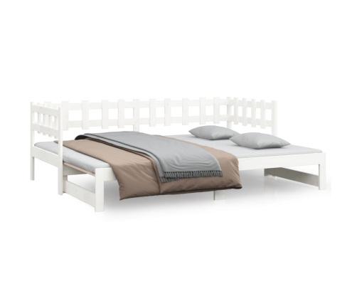 Sofá cama extraíble madera maciza de pino blanco 2x(80x200) cm