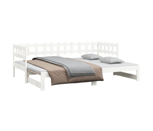 Sofá cama extraíble madera maciza de pino blanco 2x(80x200) cm