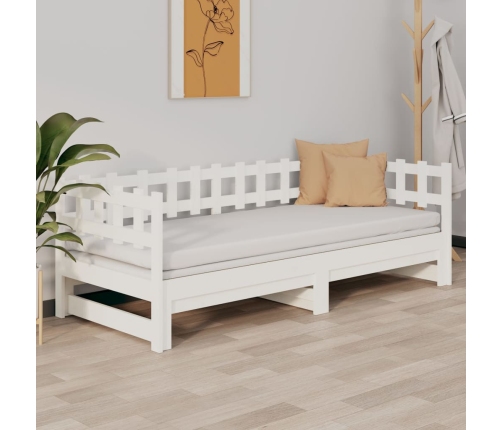 Sofá cama extraíble madera maciza de pino blanco 2x(80x200) cm