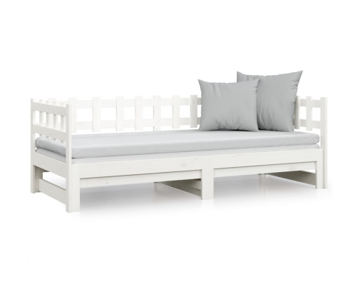 Sofá cama extraíble madera maciza de pino blanco 2x(80x200) cm