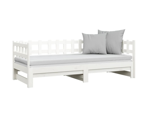 Sofá cama extraíble madera maciza de pino blanco 2x(80x200) cm