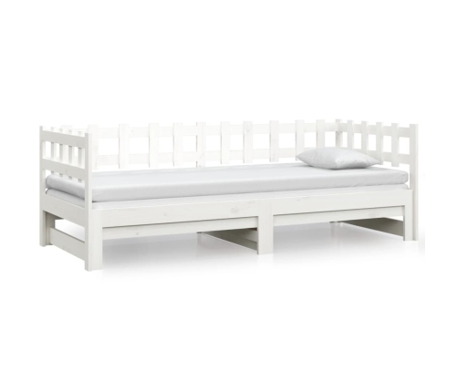 Sofá cama extraíble madera maciza de pino blanco 2x(80x200) cm