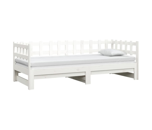 Sofá cama extraíble madera maciza de pino blanco 2x(80x200) cm