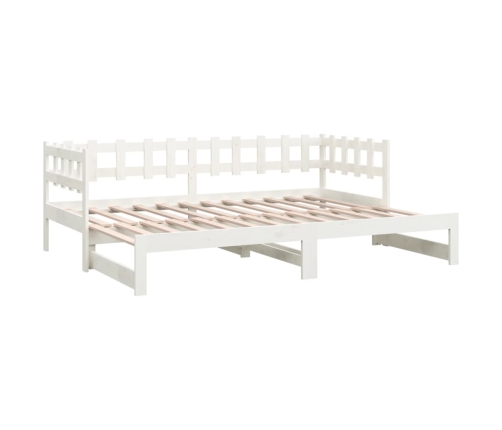 Sofá cama extraíble madera maciza de pino blanco 2x(80x200) cm