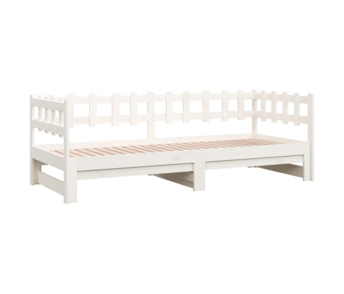 Sofá cama extraíble madera maciza de pino blanco 2x(80x200) cm