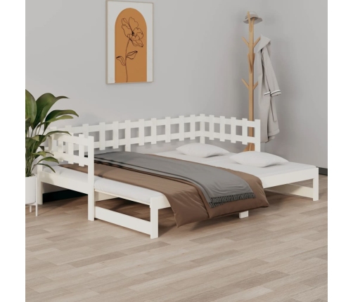 Sofá cama extraíble sin colchón blanco 2x(90x190) cm