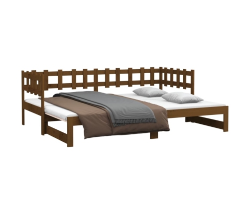 Sofá cama extraíble sin colchón marrón miel 2x(90x190) cm