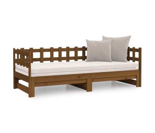 Sofá cama extraíble sin colchón marrón miel 2x(90x190) cm