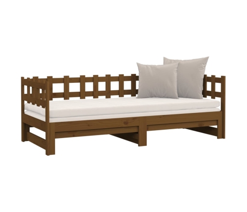 Sofá cama extraíble sin colchón marrón miel 2x(90x190) cm