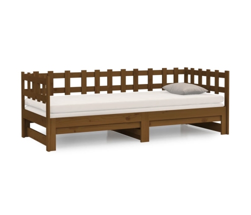 Sofá cama extraíble sin colchón marrón miel 2x(90x190) cm