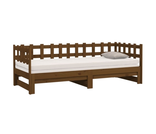 Sofá cama extraíble sin colchón marrón miel 2x(90x190) cm