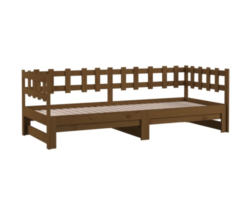 Sofá cama extraíble sin colchón marrón miel 2x(90x190) cm