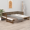 Sofá cama extraíble sin colchón marrón miel 2x(90x190) cm