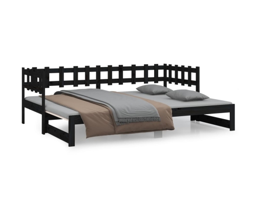 Sofá cama extraíble sin colchón negro 2x(90x190) cm