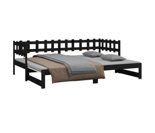 Sofá cama extraíble sin colchón negro 2x(90x190) cm